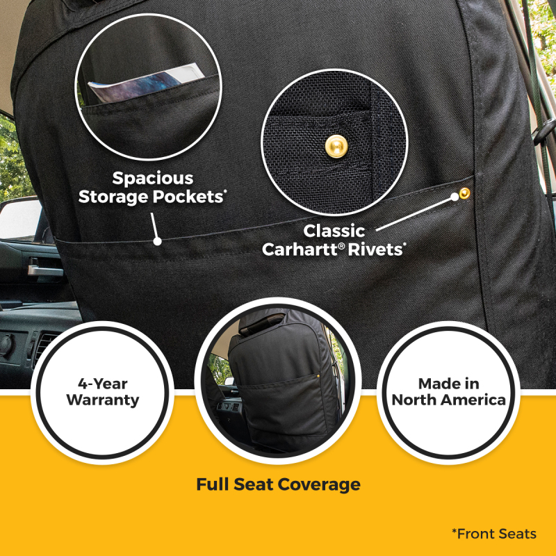 Jeep Wrangler JL Seat Cover - Front Row - Covercraft - Carhartt Super Dux SeatSaver - Black - `18-`25
