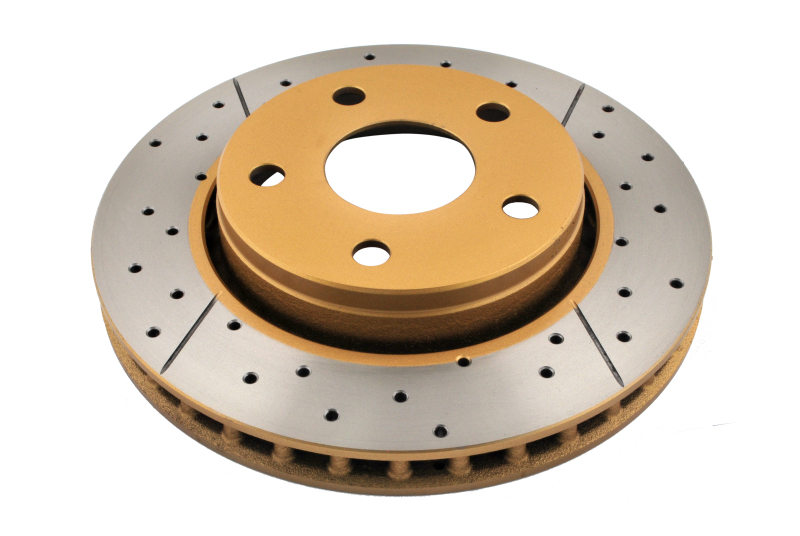 Jeep Wrangler Brake Rotor (1) - Front - DBA - X-Gold Drilled & Slotted - Gold - `07-`17