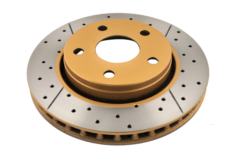Jeep Wrangler Brake Rotor (1) - Front - DBA - X-Gold Drilled & Slotted - Gold - `07-`17