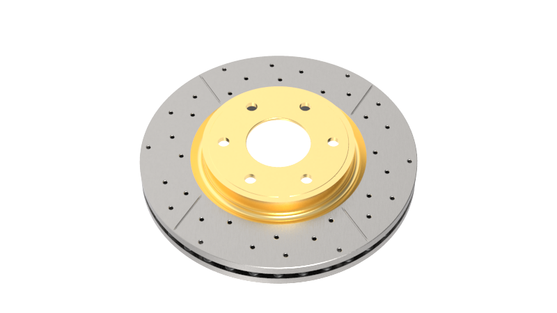 Jeep Liberty Brake Rotor (1) - Front - DBA - Street Series XGold Drilled & Slotted - Gold - `02-`07