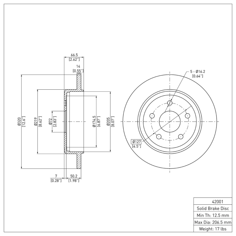 Jeep Grand Cherokee Brake Rotor (1) - Rear - DFC - Plain - `05-`10