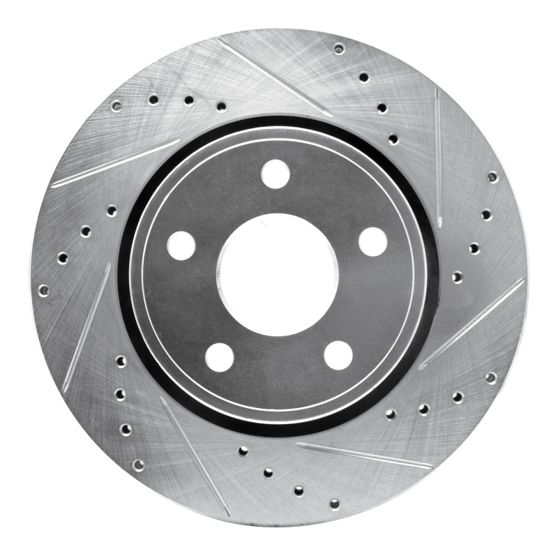 Jeep Commander Brake Rotor (1) - Front Right - DFC - Drilled & Slotted - Silver - `05-`10 Jeep Commander Brake Rotor (1) - Front Right - DFC - Drilled & Slotted - Silver - `05-`10