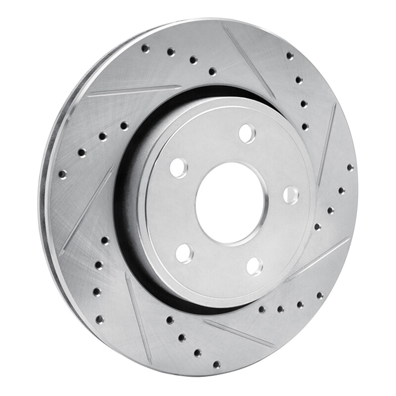 Jeep Commander Brake Rotor (1) - Front Right - DFC - Drilled & Slotted - Silver - `05-`10