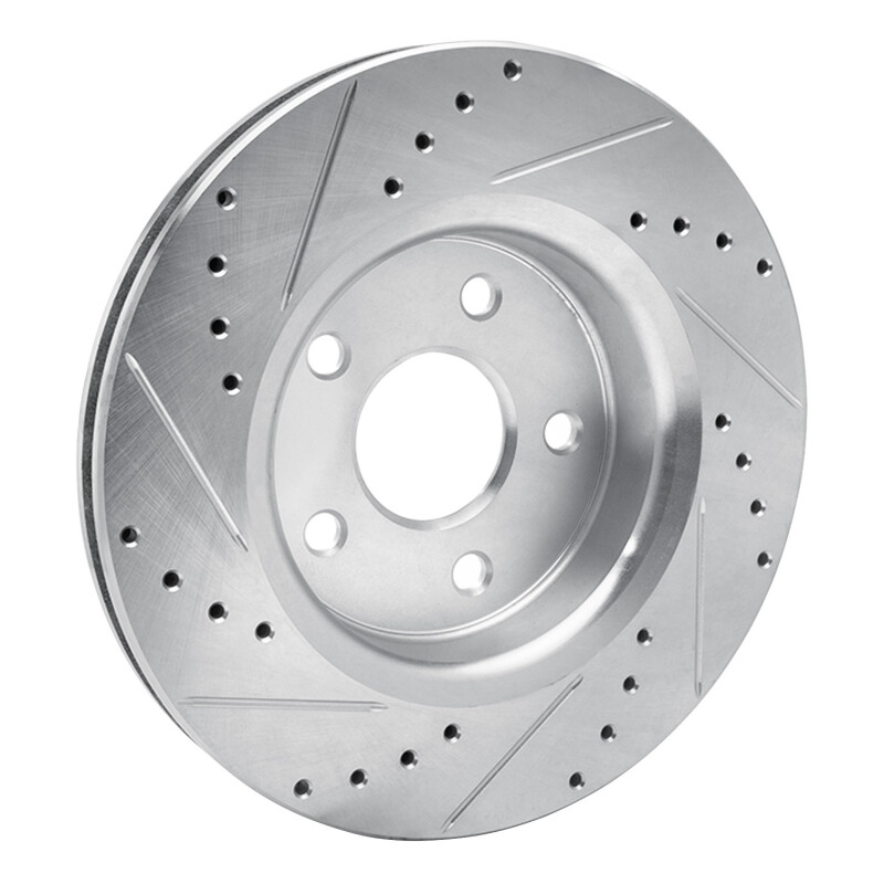 Jeep Commander Brake Rotor (1) - Front Right - DFC - Drilled & Slotted - Silver - `05-`10