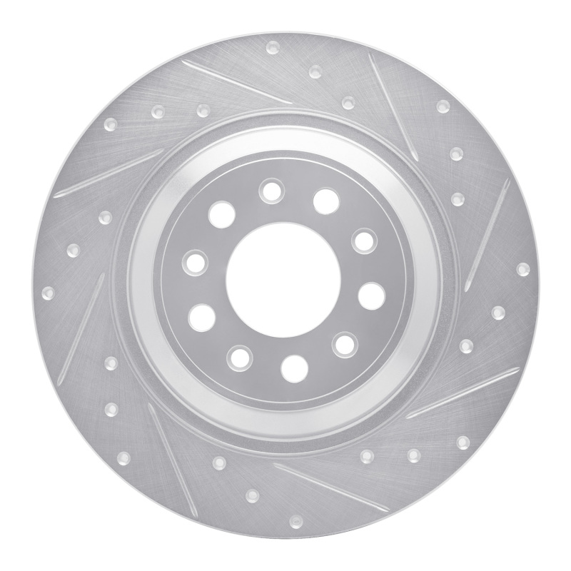 Jeep Cherokee Brake Rotor (1) - Rear Right - DFC - Drilled & Slotted - Silver - `14-`23 Jeep Cherokee Brake Rotor (1) - Rear Right - DFC - Drilled & Slotted - Silver - `14-`23