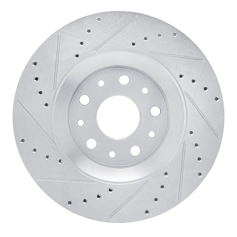 Jeep Gladiator Brake Rotor (1) - Front Right - DFC - Drilled & Slotted - Silver - `18-`25