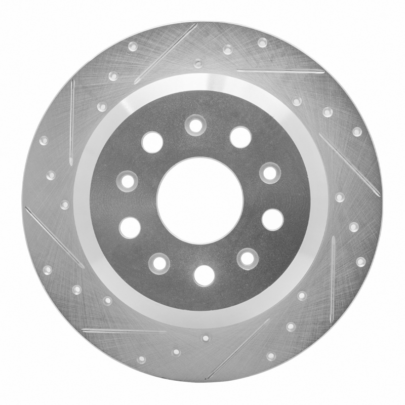 Jeep Wrangler Brake Rotor (1) - Rear Left - DFC - Drilled & Slotted - Silver - `18-`25