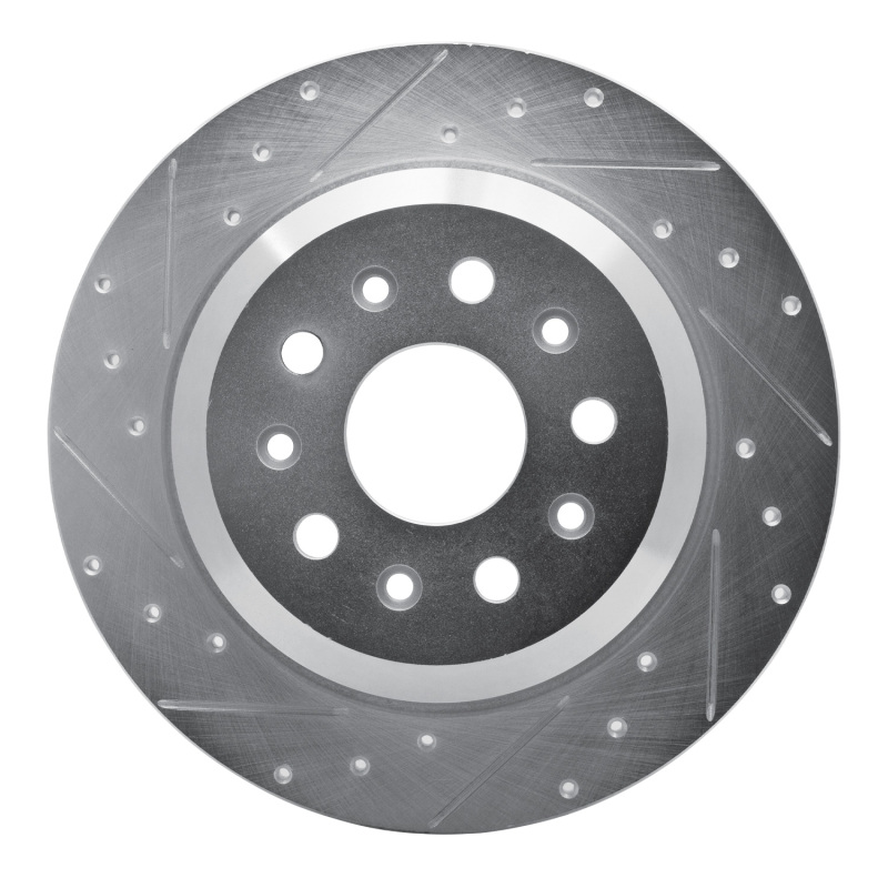 Jeep Wrangler Brake Rotor (1) - Rear Left - DFC - Drilled & Slotted - Silver - `18-`25