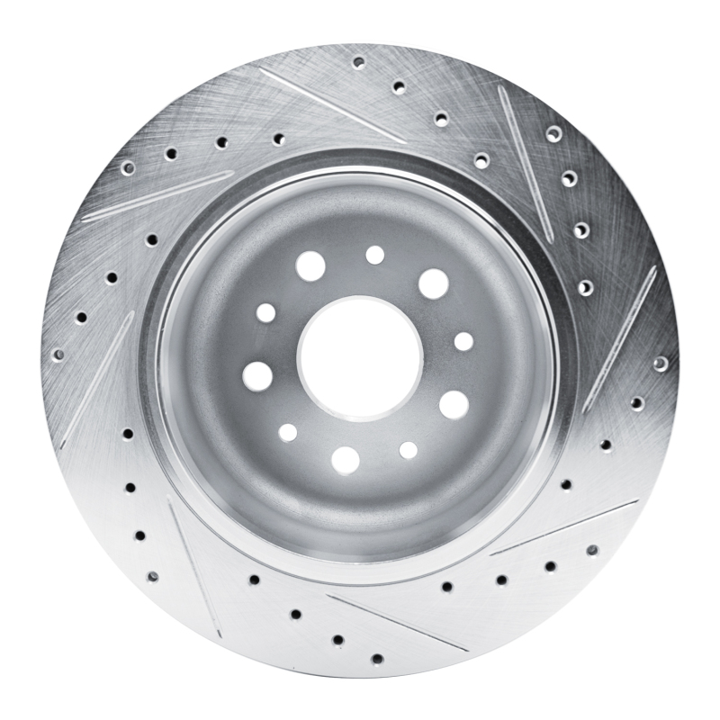 Jeep Wrangler Brake Rotor (1) - Rear Left - DFC - Drilled & Slotted - Silver - `20-`25