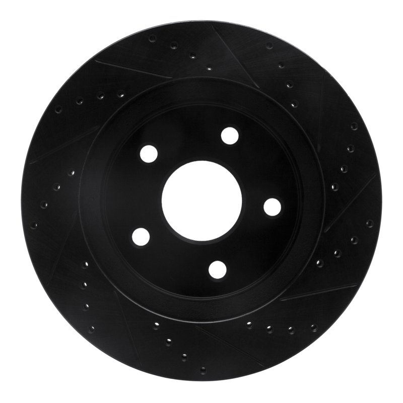Jeep J8 Brake Rotor (1) - Front Left - DFC - Drilled & Slotted - Black - `08-`12