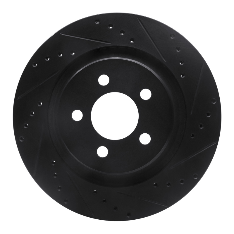 Jeep Liberty Brake Rotor (1) - Front Right - DFC - Drilled & Slotted - Black - `11-`12