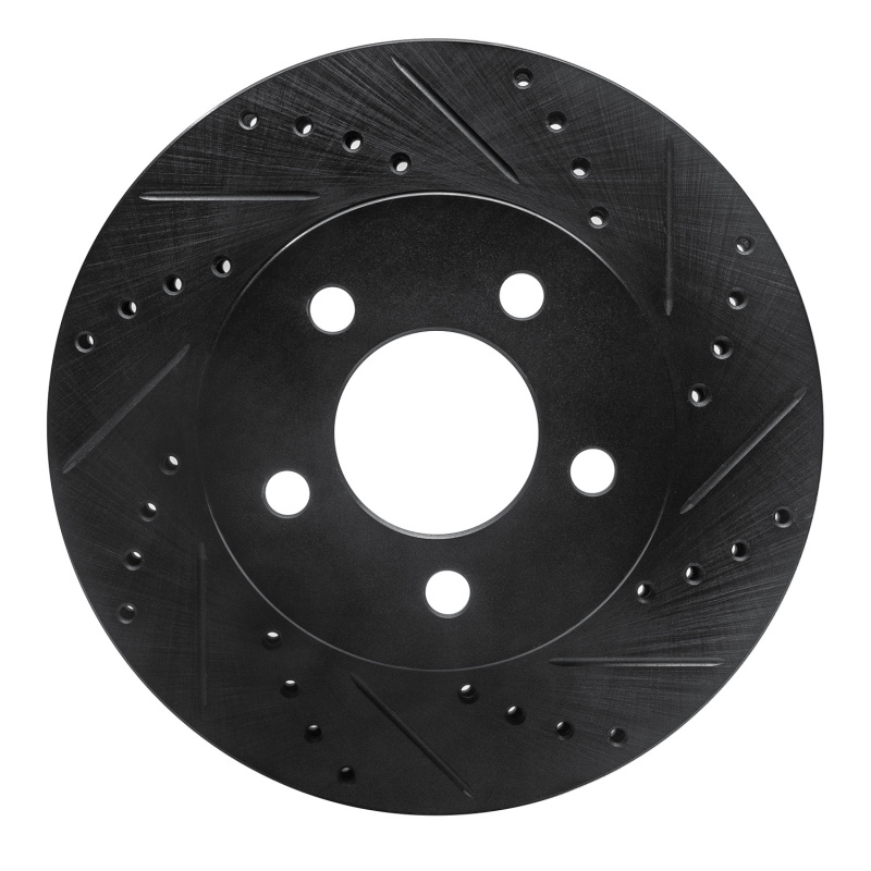 Jeep Liberty Brake Rotor (1) - Front Right - DFC - Drilled & Slotted - Black - `02-`07