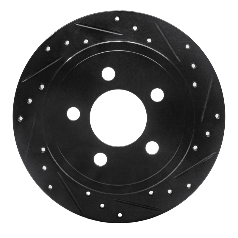 Jeep Liberty Brake Rotor (1) - Rear Right - DFC - Drilled & Slotted - Black - `03-`07