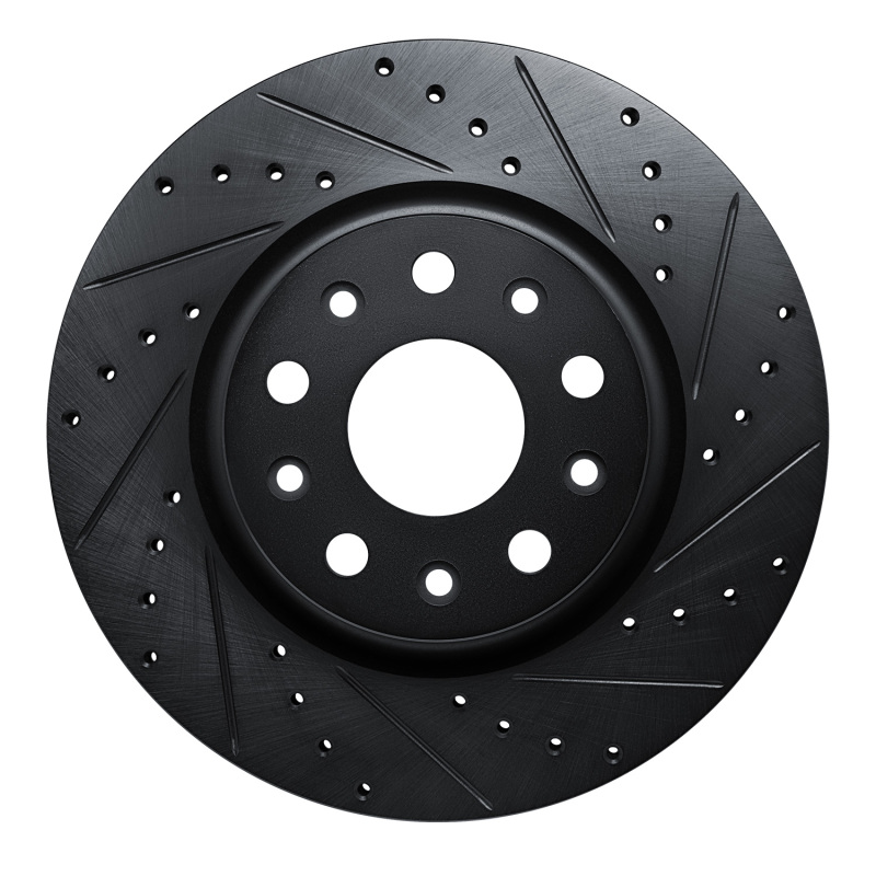 Jeep Wrangler Brake Rotor (1) - Front Right - DFC - Drilled & Slotted - Black - `18-`25