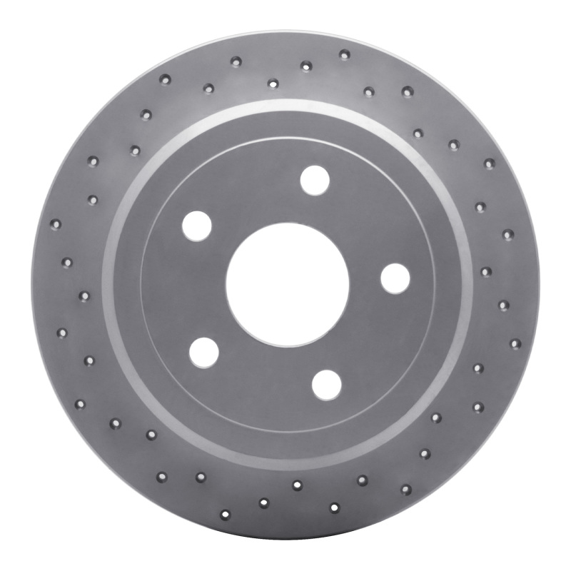 Jeep Wrangler Brake Rotor (1) - Rear Left - DFC - Drilled Geoperformance - `07-`18