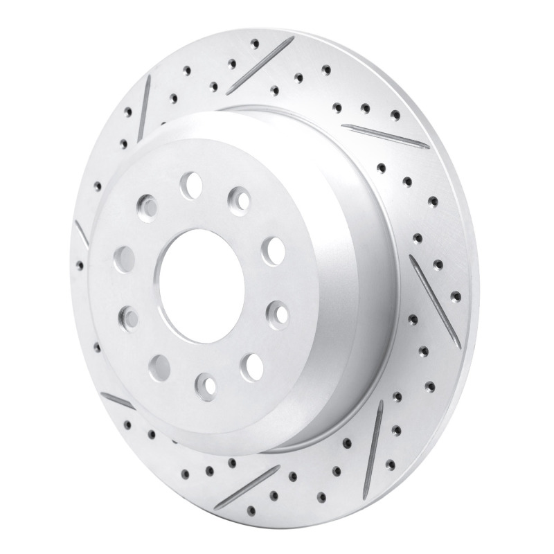 Jeep Wrangler Brake Rotor (1) - Rear Left - DFC - Geoperformance Drilled & Slotted - `18-`25