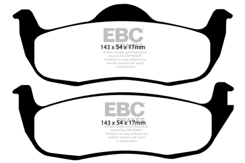 Jeep Commander Brake Pad Set - Rear - EBC - Yellowstuff - `05-`10