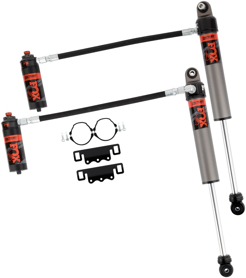 Jeep JL Suspension Shock Absorber Kit - Front - FOX - 2.5 Factory Series Remote Reservoir, Performance Elite Adjustable - Black - `18-`27