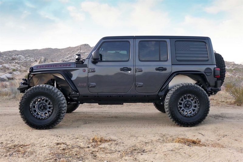 Jeep Wrangler JL Fender Flares - Rear - Fabtech - Tube Fenders - Textured Black - `18-`27