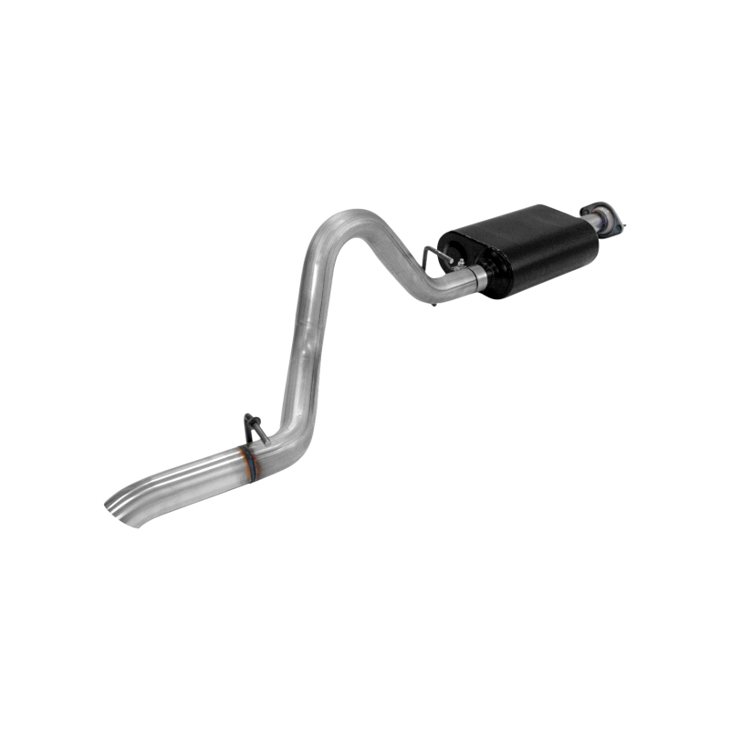 Jeep Wrangler Performance Exhaust - Single Rear Exit - Flowmaster - Force II Cat-Back - Brushed Stainless Steel - `00-`06
