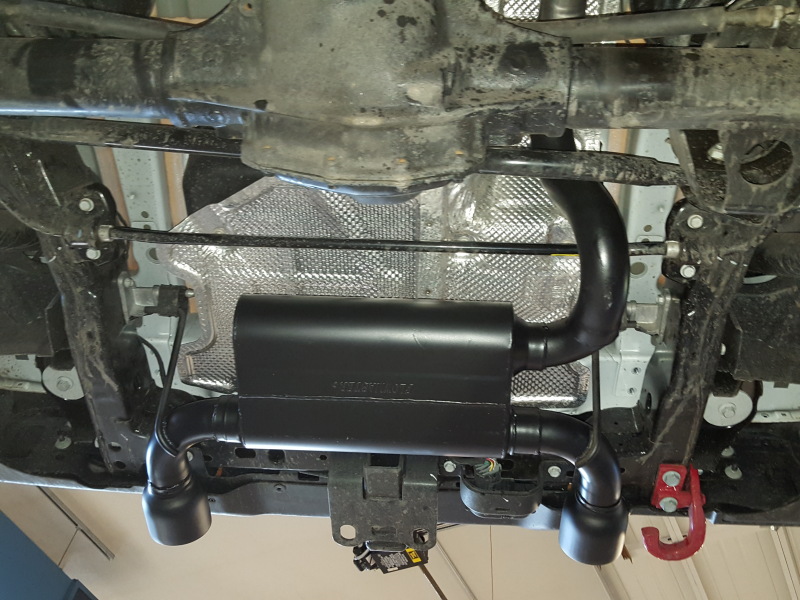 Jeep Wrangler JL Performance Exhaust - Dual Out Rear - Flowmaster - American Thunder Cat-Back - Black - `18-`26