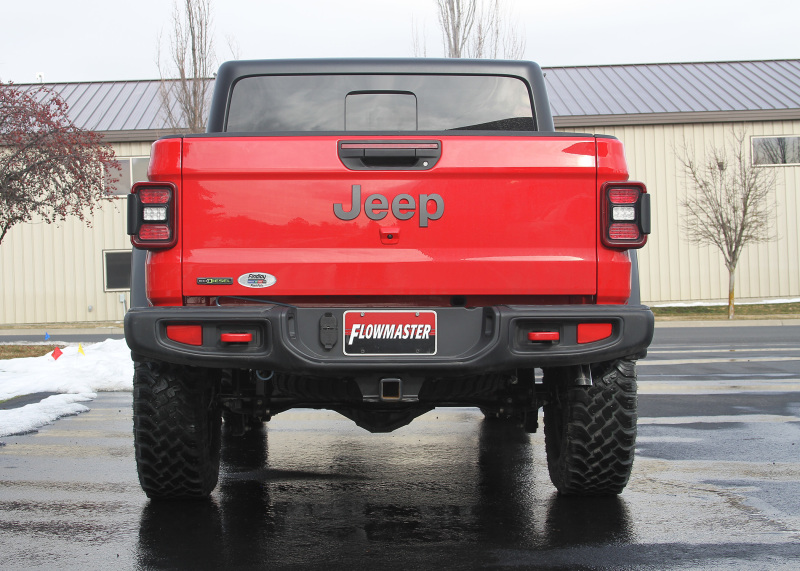 Jeep Gladiator Performance Exhaust - Single Rear Exit - Flowmaster - American Thunder Cat-Back - Polished Stainless Steel - `21-`23