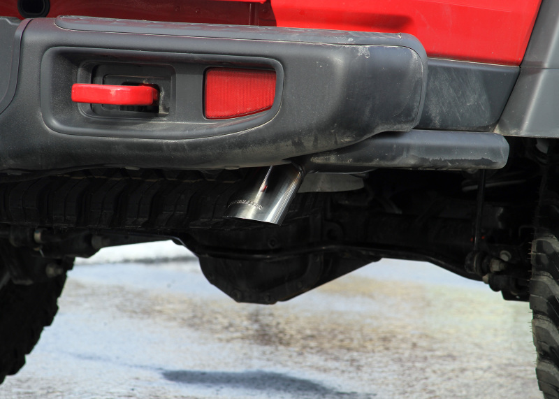 Jeep Gladiator Performance Exhaust - Single Rear Exit - Flowmaster - American Thunder Cat-Back - Polished Stainless Steel - `21-`23