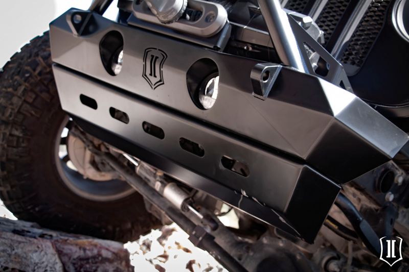 Jeep Wrangler JL Front Bumper Skid Plate - ICON - Pro Series - Semi-Gloss Black - `18-`27