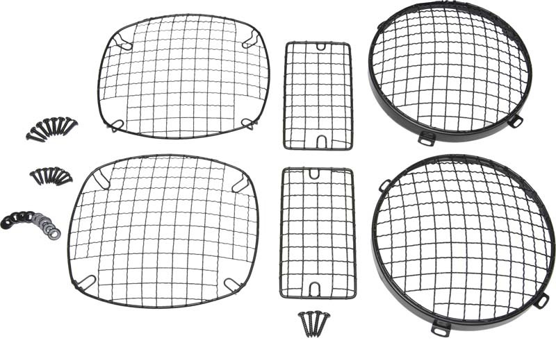 Jeep Wrangler Headlight Guard - Kentrol - Wire Mesh Guard Set - Black - `97-`06