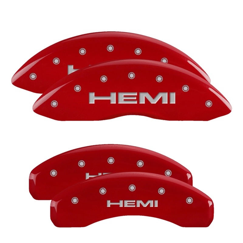 Jeep Grand Caliper Covers - Front + Rear - MGP - Hemi - Red - `05-`10