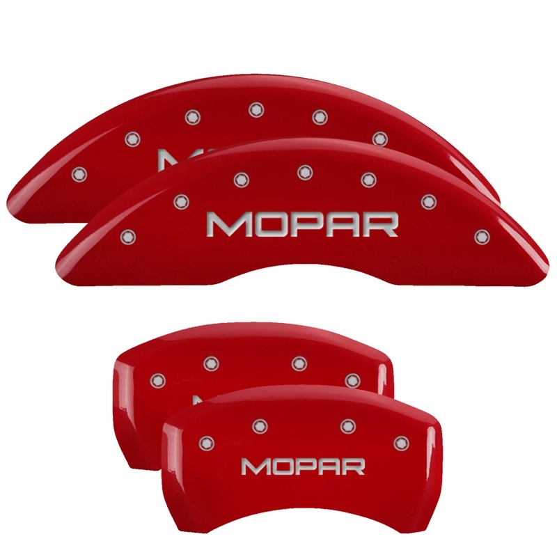Jeep Cherokee Caliper Covers - Front + Rear - MGP - MOPAR Engraved - Red - `14-`23