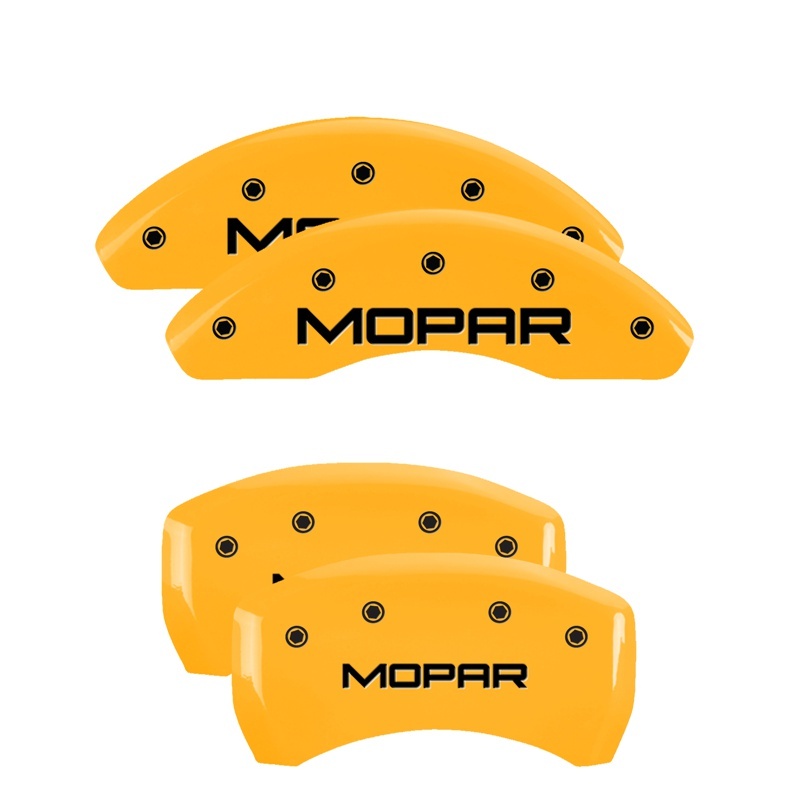 Jeep Compass Caliper Covers - Front + Rear - MGP - Engraved Front & Rear MOPAR - Yellow - `17-`24