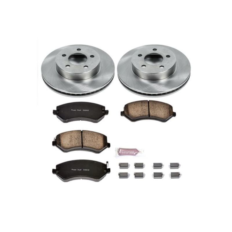 Jeep Liberty Brake Kit - Front - PowerStop - Z17 Evolution Plus Rotors + Z17 Ceramic Pads - `02-`07