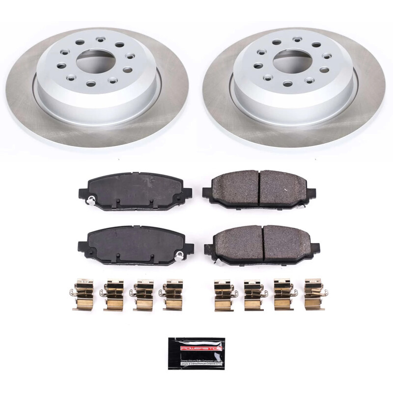 Jeep Wrangler Brake Kit - Rear - PowerStop - Semi-Coated Rotors + Z17 Evolution Plus Ceramic Pads - `18-`22