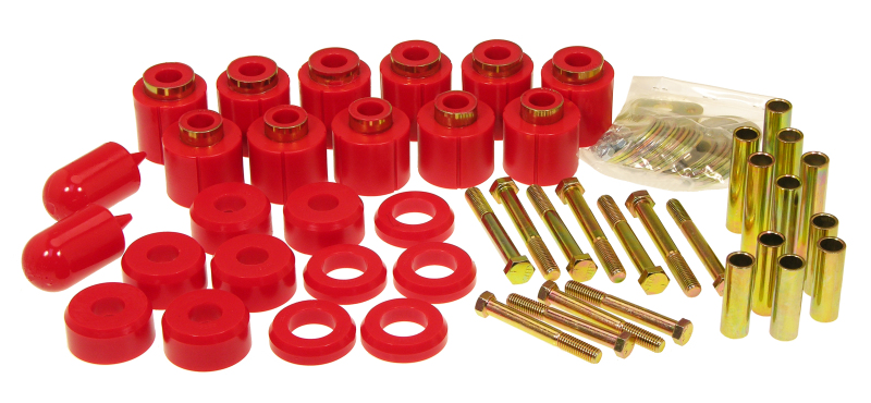 Jeep TJ Suspension Lift Kit - Prothane - 1in Lift Body Mount Kit - Red - `97-`01 Jeep TJ Suspension Lift Kit - Prothane - 1in Lift Body Mount Kit - Red - `97-`01