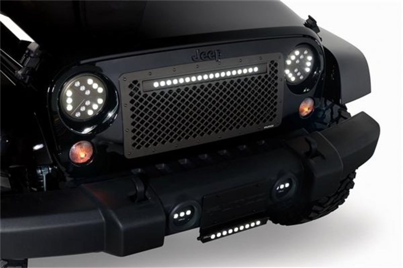 Jeep Wrangler Grille - Putco - Lighted Boss with 20in Luminix Light Bar - Black - `07-`18