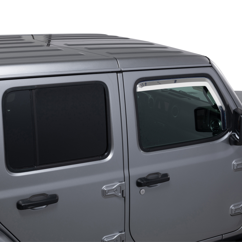 Jeep Wrangler JL Window Visors - Front - Putco - Element - Chrome - `18-`26