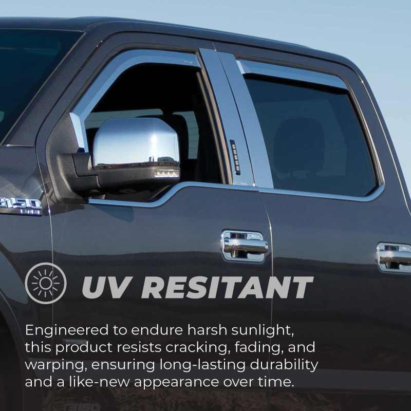 Jeep Wrangler JL Window Visors - Front - Putco - Element - Chrome - `18-`26