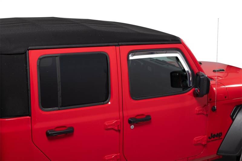 Jeep Wrangler JL Window Visors - Front - Putco - Element - Chrome - `18-`26