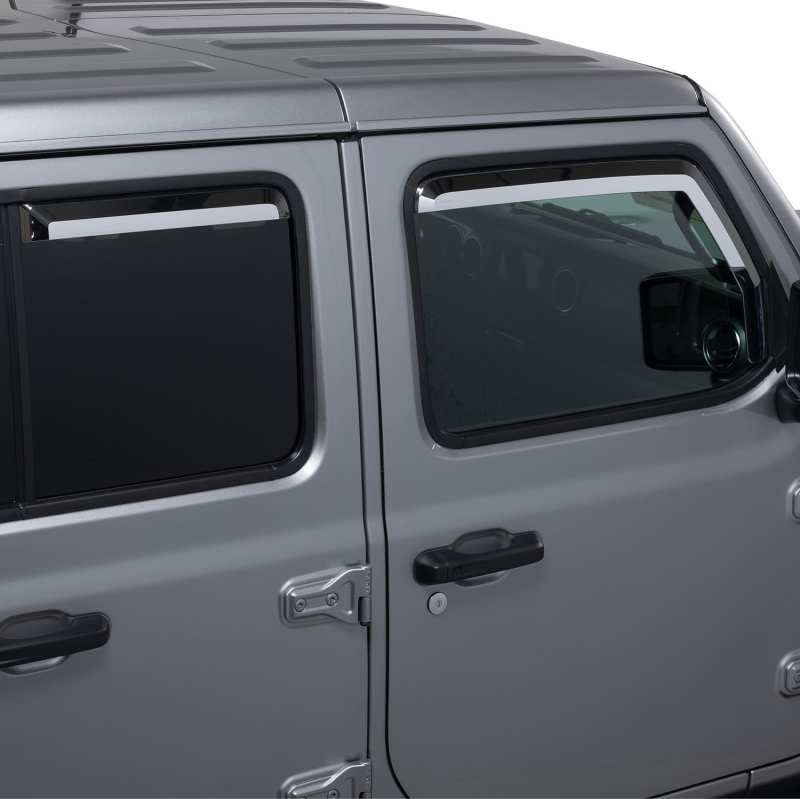 Jeep Wrangler Window Visors - Putco - Element - Chrome - `18-`26