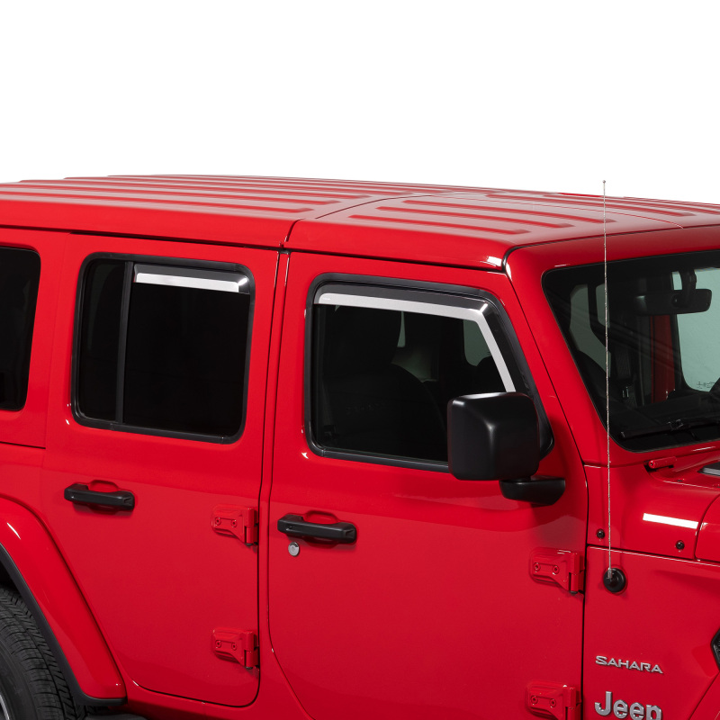 Jeep Wrangler Window Visors - Putco - Element - Chrome - `18-`26