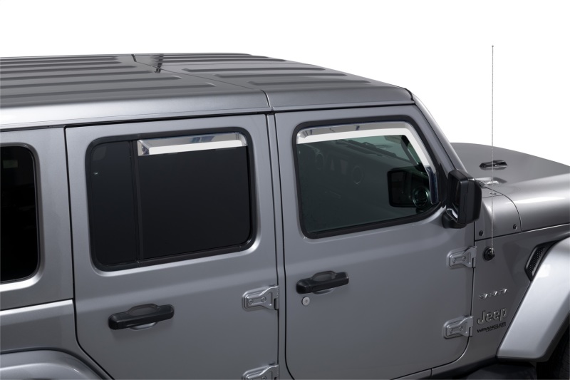 Jeep Wrangler Window Visors - Putco - Element - Chrome - `18-`26