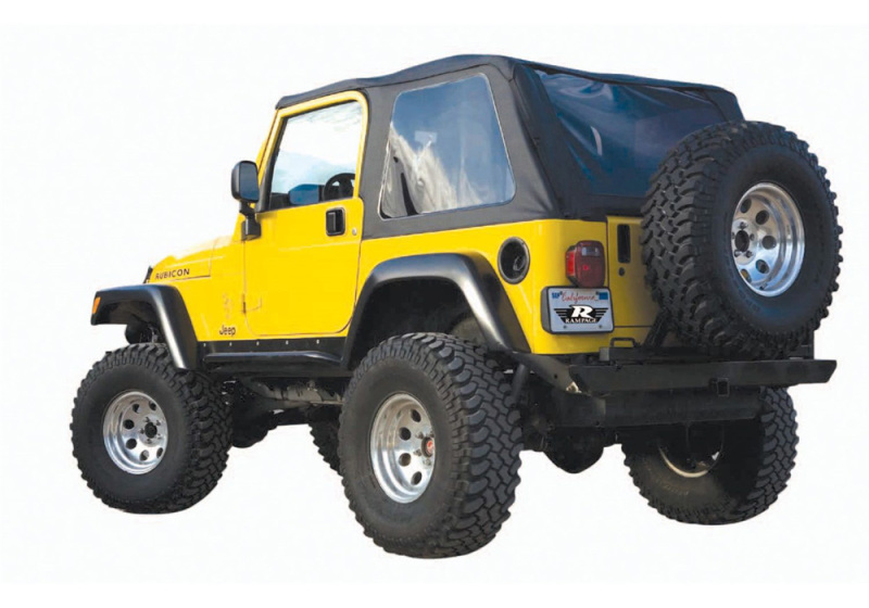 Jeep Wrangler Frameless Soft Top - Rampage - Frameless - Black Diamond - `97-`06