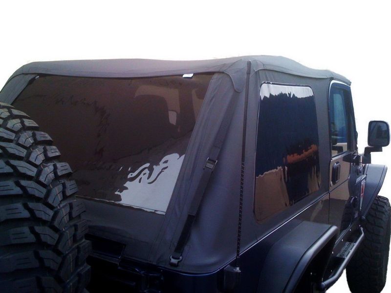 Jeep Wrangler Frameless Soft Top - Rampage - Frameless Soft Top Kit Sailcloth - Black Diamond - `97-`06
