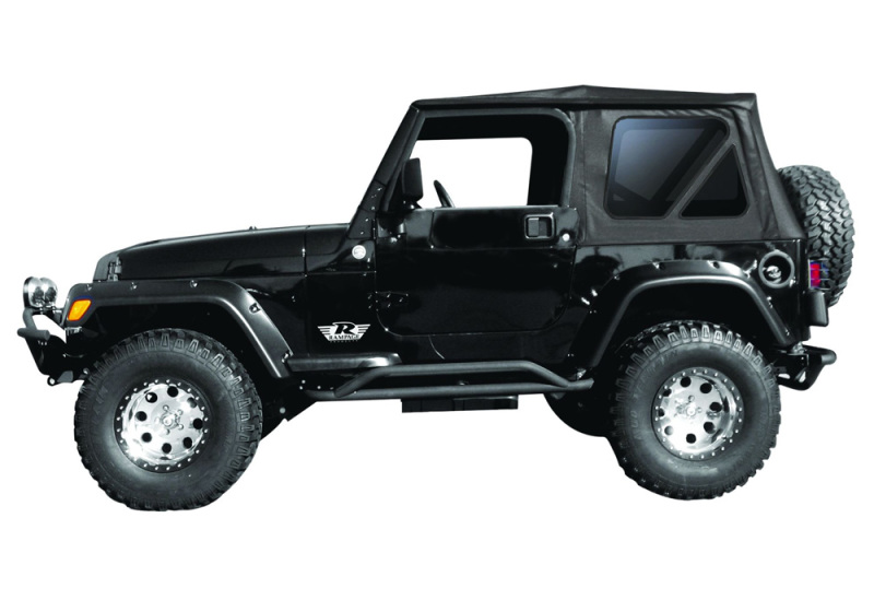 Jeep Wrangler Complete Soft Top - Rampage - Complete Top Kit with Frame and Hardware - Black Diamond - `97-`06
