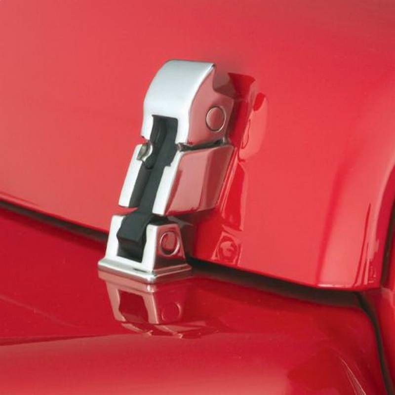 Jeep Wrangler Hood Catch Kit - Rampage - Rock Runner Cast Stainless Steel - `97-`06