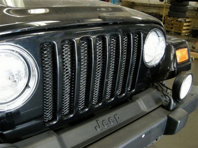 Jeep Wrangler Grille - Rampage - 3D Single Piece - Gloss Black - `97-`06