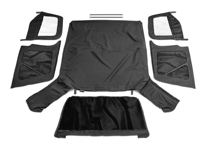 Jeep Wrangler Replacement Soft Top - Rampage - Replacement Plus, Premium Factory Soft Top System - Black Diamond - `97-`06