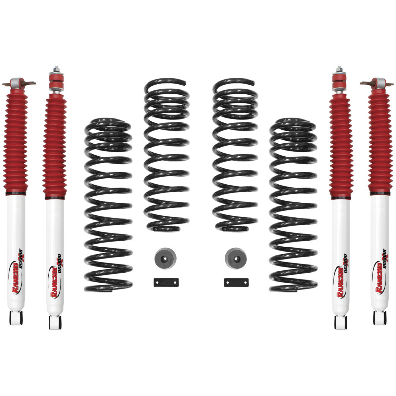 Jeep Wrangler JK Unlimited Suspension Lift Kit - Front + Rear - Rancho - Progressive Sport with RS5000X Shocks - `07-`17