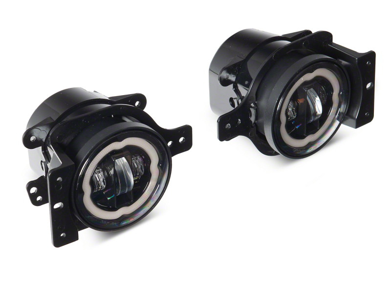 Jeep Wrangler Fog Lights - Raxiom - Axial Series Angel Eye LED - Black - `18-`23